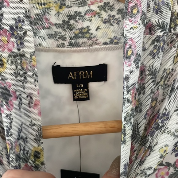 AFRM NWT maci mock neck floral cut out dress - Picture 6 of 16